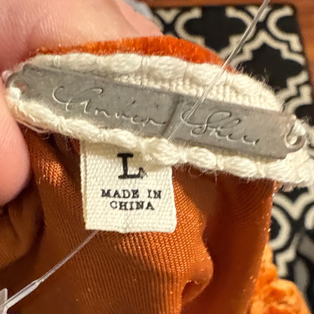 Velvet Ruched Orange Top - Picture 6 of 6
